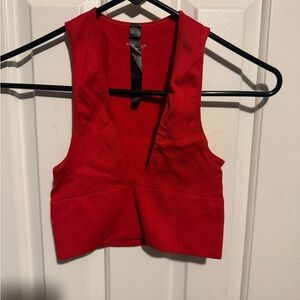Urban Outfitters Bold Red V-Neck Crop Top